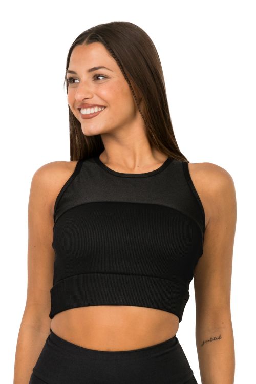 Top Branca Shine Black